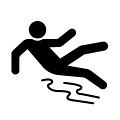 Slippery Black Icon,Vector Illustration, Isolate On White Background Label. EPS10