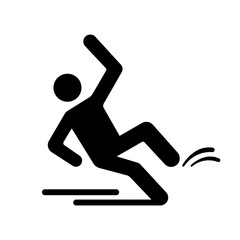 Slippery Black Icon,Vector Illustration, Isolate On White Background Label. EPS10