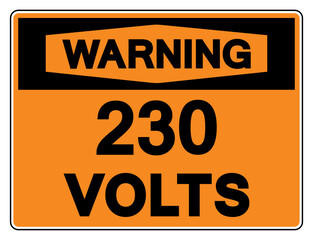 Fototapeta premium Warning 230 Volts Tag Symbol Sign,Vector Illustration, Isolate On White Background Label. EPS10