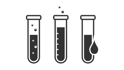 test tube icons. medical and microbiology laboratory symbols