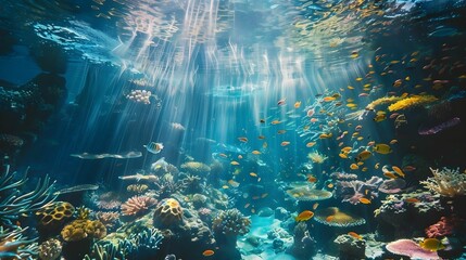 Ocean Under water. Background. Wallpaper