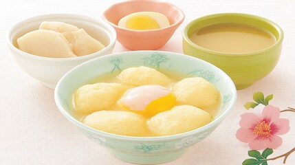 Elegant Japanese Bowl of Rice with Egg Topping