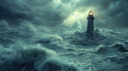 Rocky coastline with crashing waves