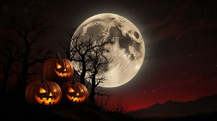 halloween background with pumpkin