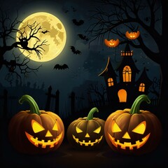 halloween background with pumpkin