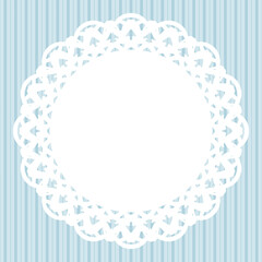 丸型レース&times;ストライプ(ブルー)