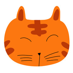 The orange cat drawing image for pet or animal concept.