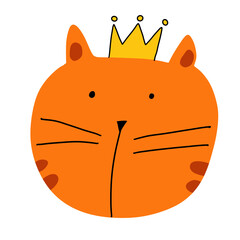 The orange cat drawing image for pet or animal concept.