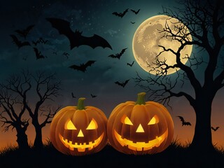 Fototapeta premium halloween background with pumpkin