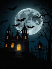 halloween background with house