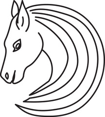 image of a horse line art