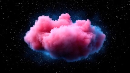 Pink Cloud in Space with Stars   Abstract Background  Neon  Cosmic  Galaxy  Design