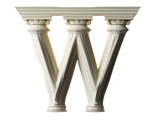 Obraz premium Three White Columns Forming a Letter W.
