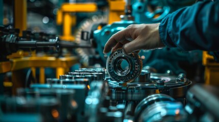 Fototapeta premium Engineer Working with Mechanical Components