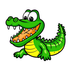 Obraz premium Colorful Cartoon Crocodile Illustration