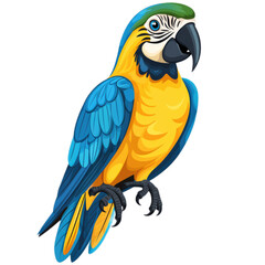 Colorful Parrot Line Drawing Illustration