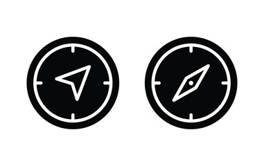 Compass icon set. Navigation compass vector