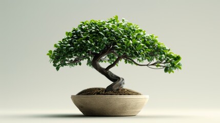 Minimalist 3D Tree Design in a Simple Pot