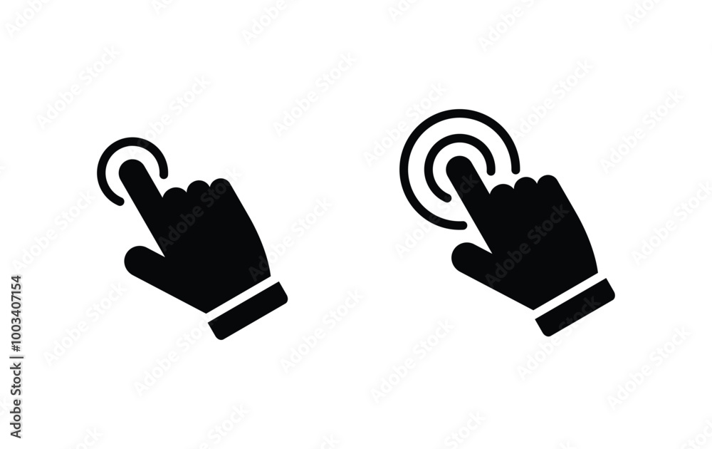 Poster hand cursor click icon vector. hand pointer click icon vector