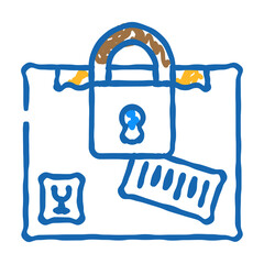 sealed cargo doodle icon sketch vector. sealed cargo sign. isolated symbol illustration