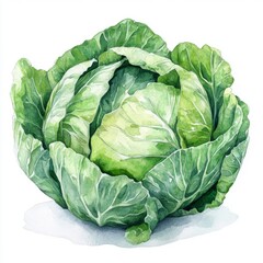 Fototapeta premium Cabbage Vegetable Botanical Illustration