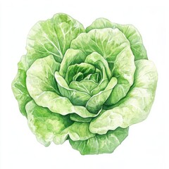 Fototapeta premium Cabbage Vegetable Botanical Illustration