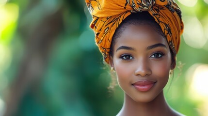 Beautiful African Woman in Head Wrap