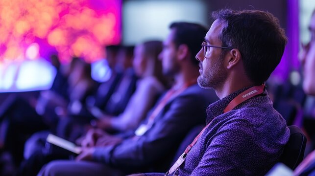 Capture a tech-driven event with digital ticketing, live streaming, and interactive displays enhancing the attendee experience 