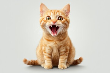 Surprised and angry cat with a funny expression isolated on transparent background ready to add humor to your designs