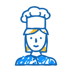 cook chef woman doodle icon sketch vector. cook chef woman sign. isolated symbol illustration