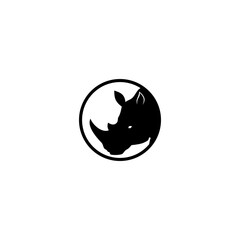 siluet rhino. rhino head vector illustration for icon, symbol or logo. rhino template logo