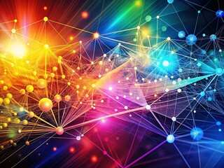 Fototapeta premium Abstract technology vector background featuring dynamic particle lines and a mesh design, ideal for brochures or cover art, offering a futuristic and innovative aesthetic.