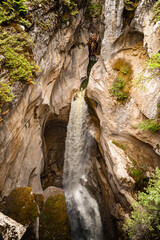 Incredible Maligne Canyon in Jasper National Park during spring time with unreal scenic Canadian...