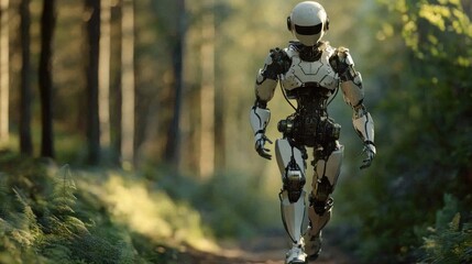Robot Walking Through the Forest