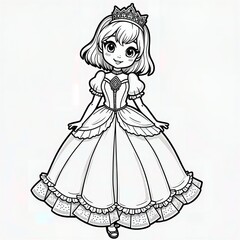 Fototapeta premium Princess Coloring Page