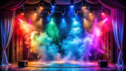 Obraz premium Enchanting smoke product showcase illuminated by dramatic lighting, blending artistry and flair, creating an unforgettable visual experience that captures attention and ignites interest.