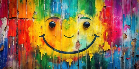 Fototapeta premium Joyful expression against a colorful backdrop, representing emotional wellness and the strength found in healing and resilience through life's challenges and transformations.