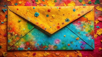 Vintage paper envelope featuring a textured backside and cellulose inclusions, perfect for adding an artistic touch and creating unique, creative copy space for your message.