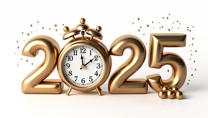 Fototapeta premium 2025 luxury golden text with new year decorative