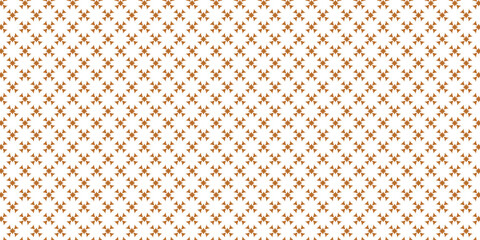 Golden vector floral seamless pattern. Abstract luxury geometric ornamental texture with small flower silhouettes. Gold and white simple ornament in oriental style.