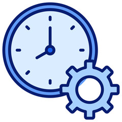 Clock Icon Blue Color Icon