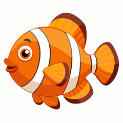 Clownfish vector art illustration on a white background