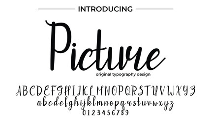 Picture Font Stylish brush painted an uppercase vector letters, alphabet, typeface