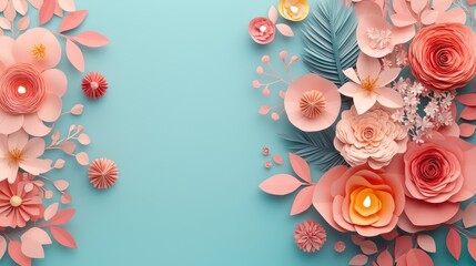 Illuminated Paper Art Diwali Decorations - Elegant Glowing Lights and Floral Ornaments for Banner Backgrounds