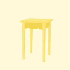  Yellow Side Table : Concept illustration of simple design home interior furniture