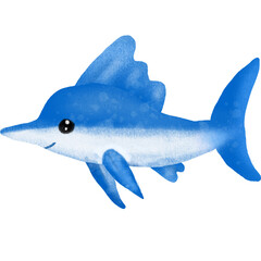 Cartoon fishes set, isolated design elements