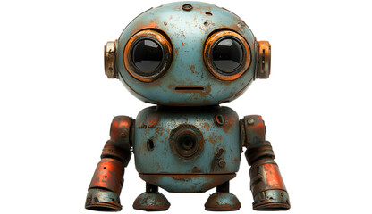 a blue and orange robot.