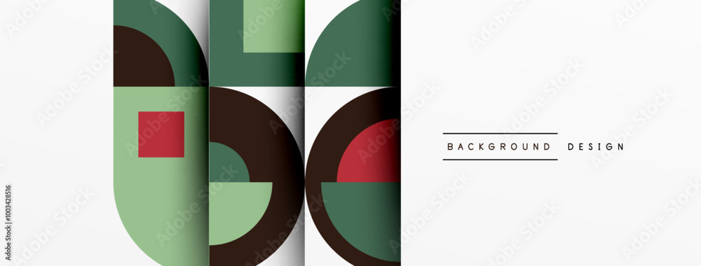 Poster Geometric design abstract background - circles squares