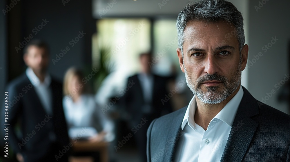 Canvas Prints Confident Man in Business Suit in Office Environment