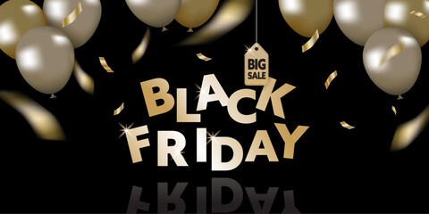 Black Friday Sale Banner. Vector illustration